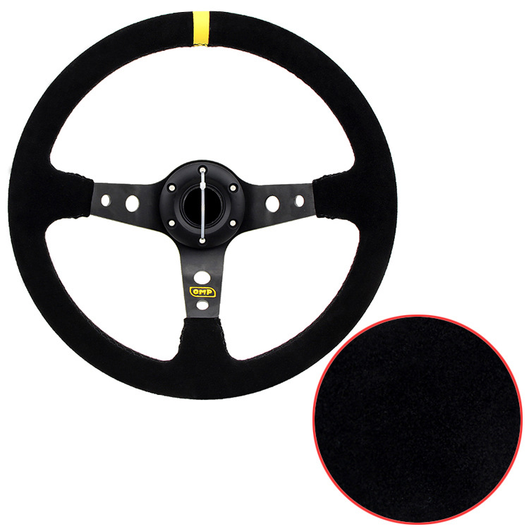 Car modification OMP steering wheel matte leather 14-inch/350MM imitation racing competition Universal steering wheel
