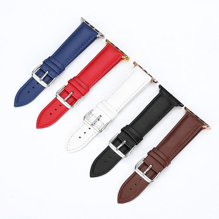 For apple Watch Strap apple watch7-1 Series Leather Plain Strap Pin Button apple Bracelet