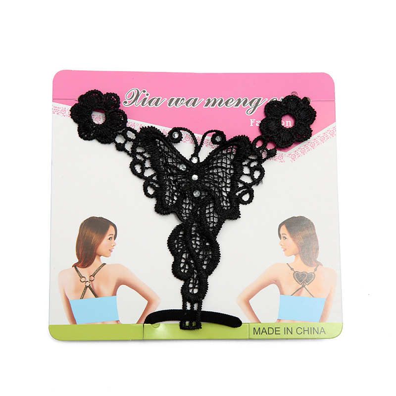 Back Big Butterfly Sexy Bra Shoulder Strap Drilling Cloth Strap Lengthen Buckle Translucent Underwear Shoulder Strap Factory Direct Supply