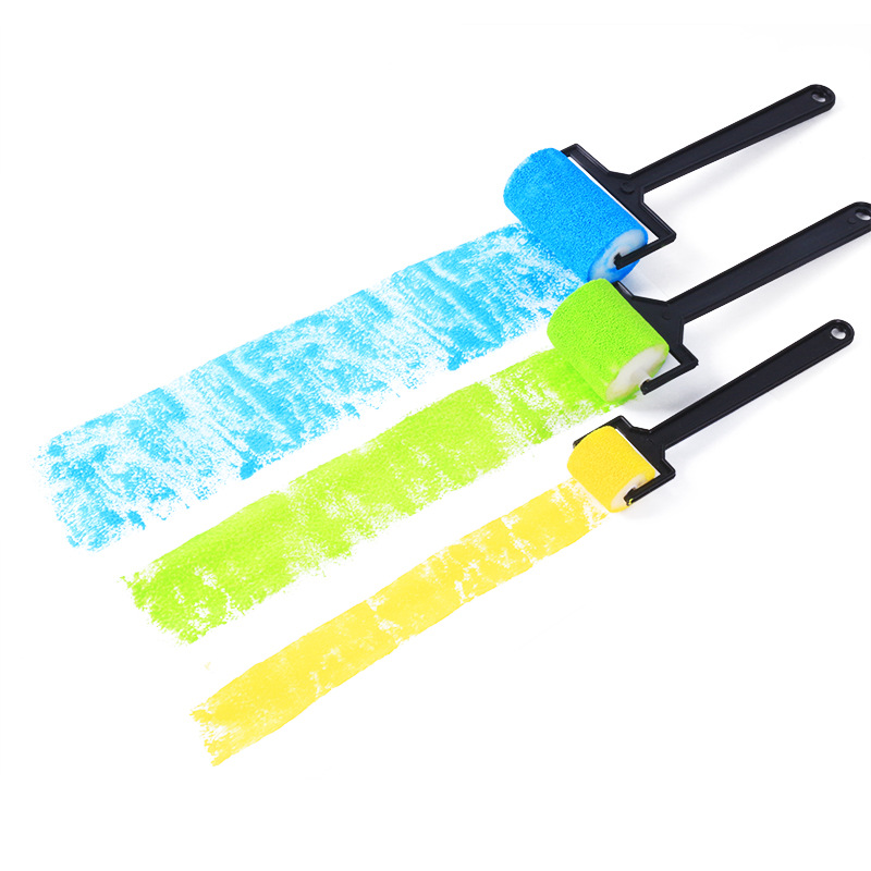 Children's diy graffiti painting seal sponge roller roller painting brush flat sponge brush set sponge roller brush