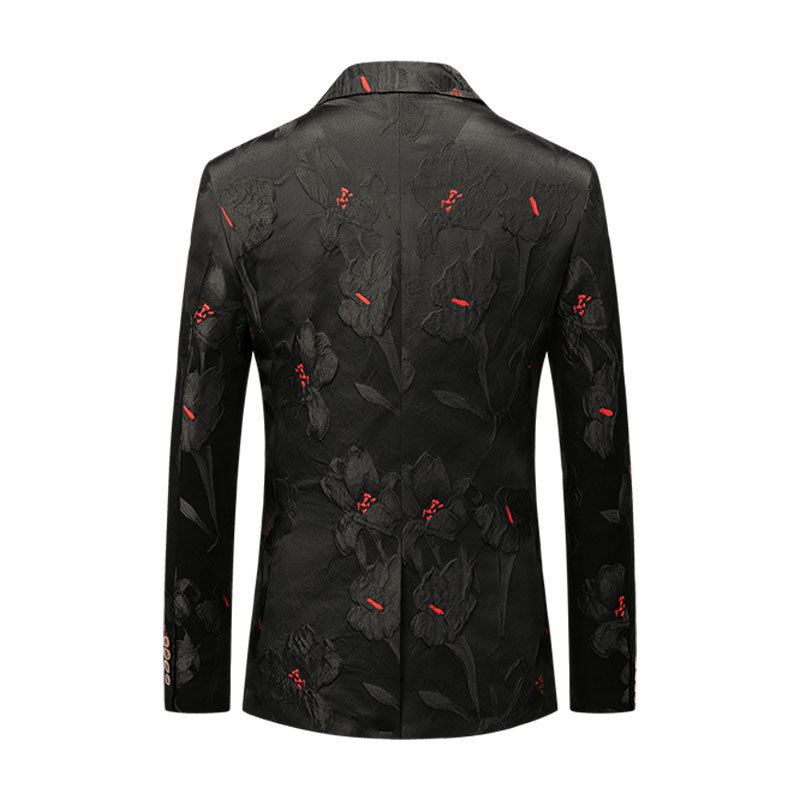 Men's Business Casual Suit Black Jacquard Suit Cross Border wish Casual Dress Best Man Suit Jacket Men