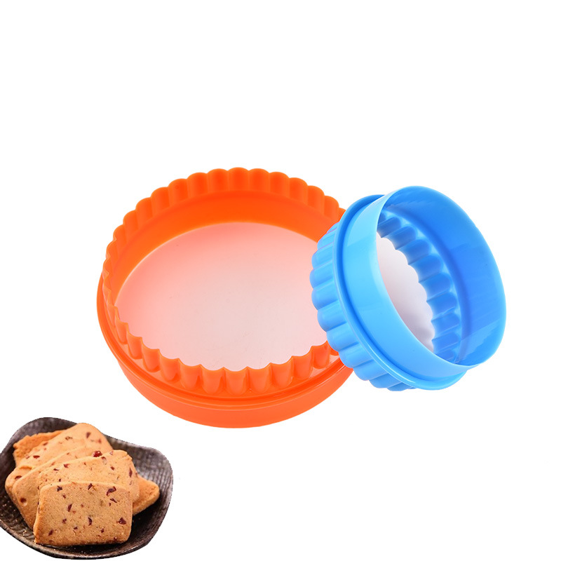 Factory direct baking mold round cake mold set plastic biscuit cut cake cookie impression 6-piece set