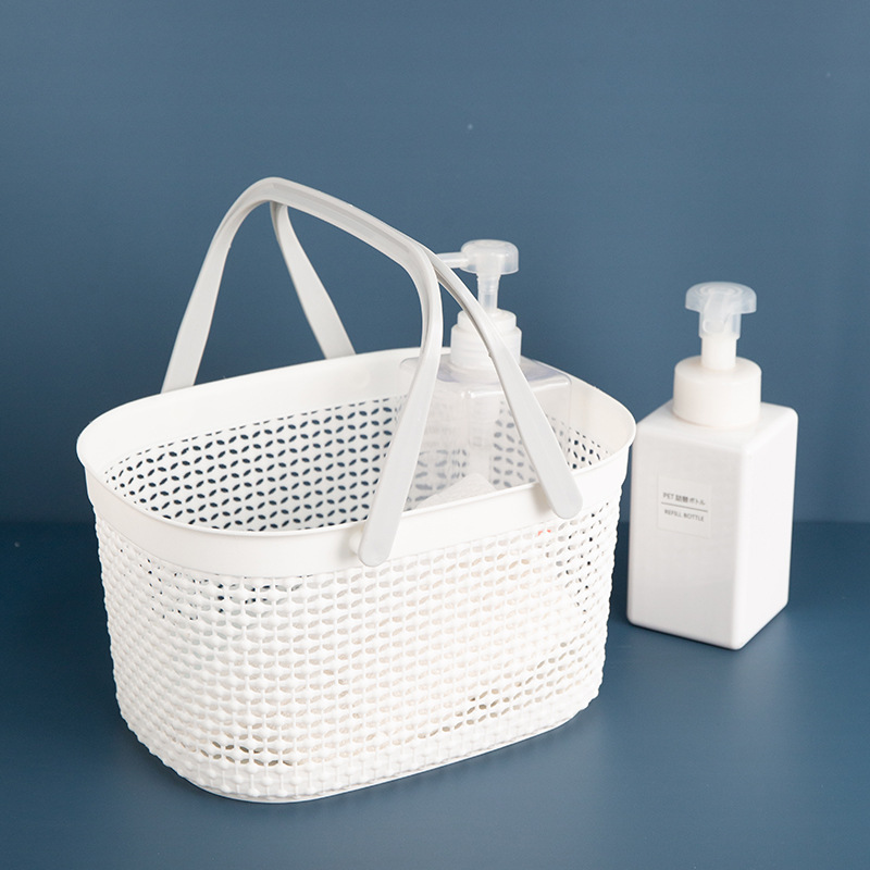 Portable Bath Basket Bathroom Bath Basket Women's Cute Bath Basket for Toiletries Bath Blue Bath Dormitory Storage Frame