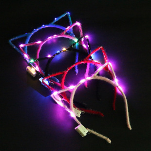 Luminous cat ears flash selling cute headdress headband night market stall Temple Fair factory push gift wholesale
