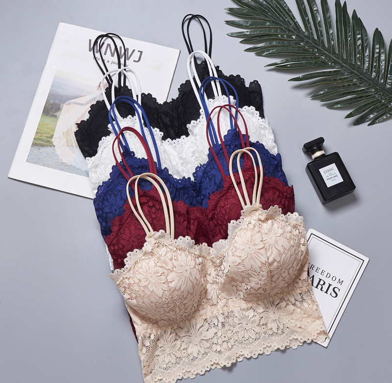 Foreign Trade Large Size Lace Tube Top Sexy Camisole Vest Anti-running Light Wrap Top Sexy Beautiful Back Underwear Women's Outer Wear