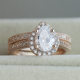 Cross-border e-commerce new ring classic pear-shaped water drop zircon engagement ring fashion ladies trendy hand jewelry