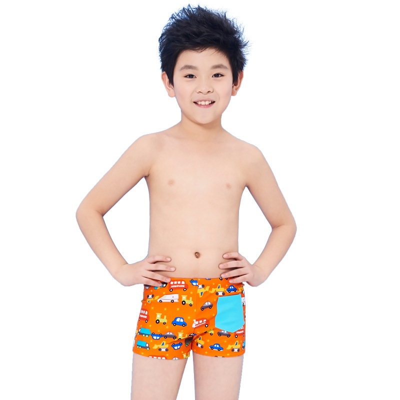 Jinhong boys swimming trunks fashion swimwear cartoon big children's boxer swimming trunks hot spring children's swimwear wholesale