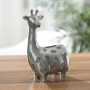 Creative Fawn Piggy Bank Metal Crafts Piggy Bank Bedroom Home Ornaments for Children Gifts Coin Bank