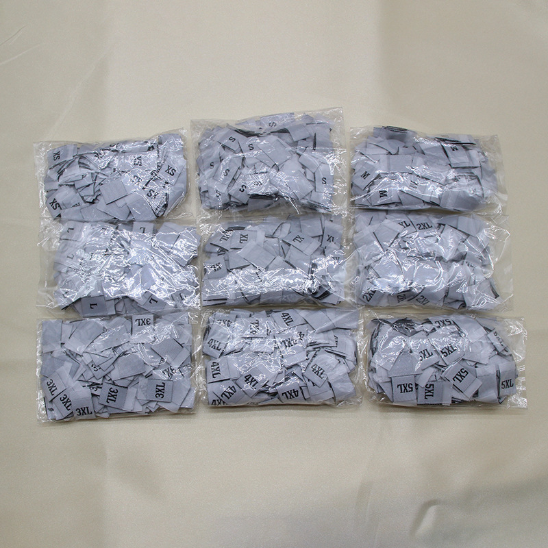 Size Label Clothing Cloth Label Accessories Black and White Clothes Code Label Weaving Label Cloth Code Label Number Label Size Label