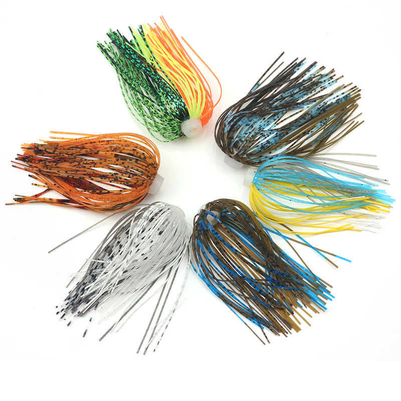 Luya fake bait bearded DIY modified accessories silicone wire lead hook silicone skirt hook bait fish bass jigs