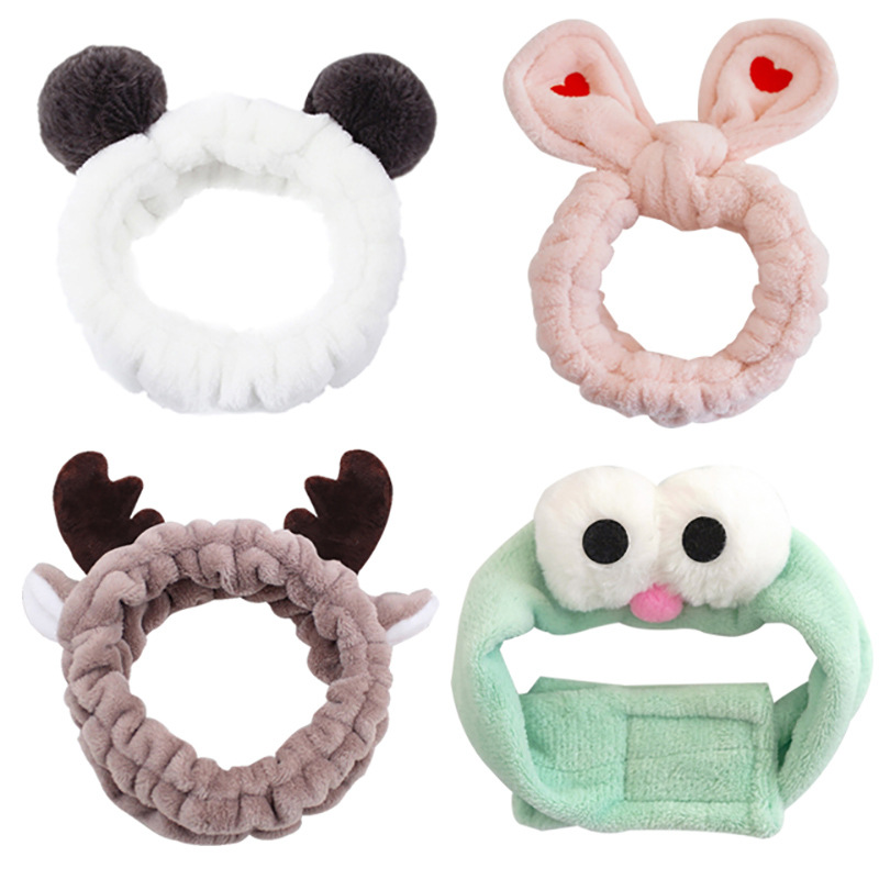 South Korea Internet celebrity face washing hair band rabbit ears antlers cat ears hair band hair band plush bow headband hair accessories