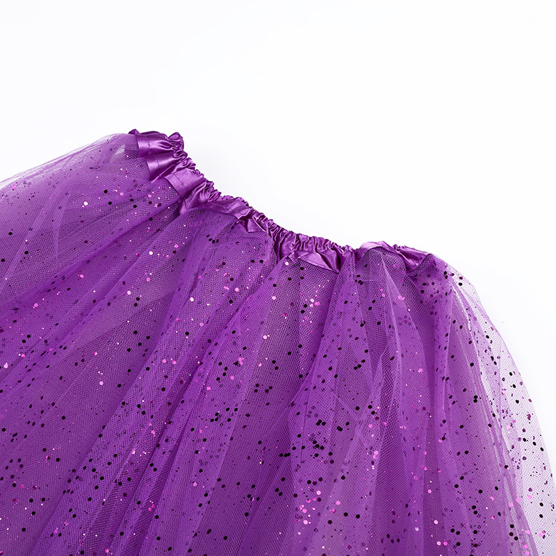 Foreign trade European and American adult tutu skirt sequins 3-layer mesh puffy ballet skirt manufacturers direct supply