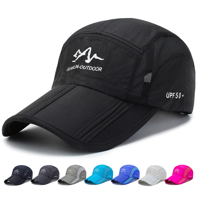 Outdoor men's mountaineering cap three-fold baseball cap foldable mesh cap Korean running Sports men's and women's quick-drying hat
