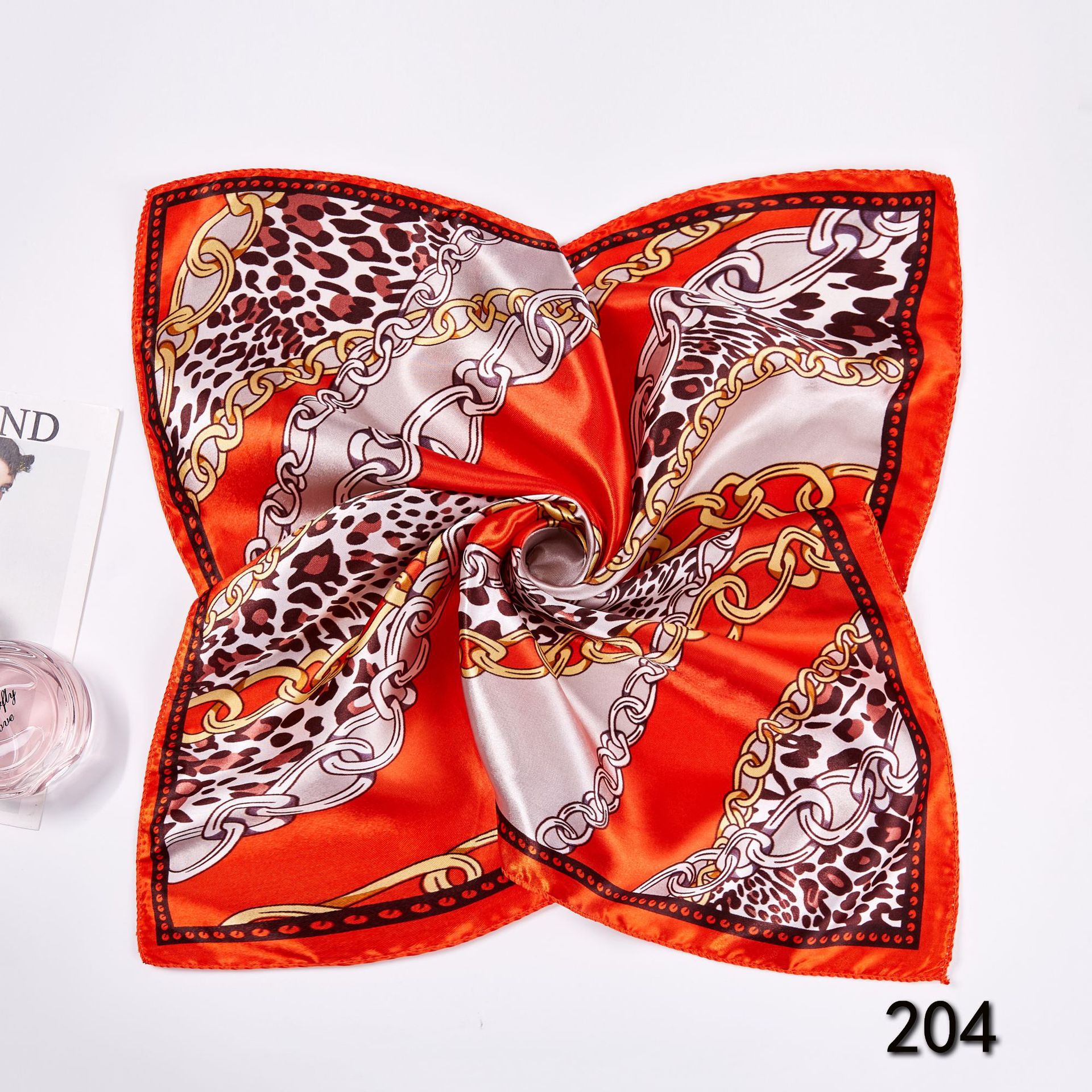 Korean Style Small Square Scarf Women's Professional All-match Mulberry Silk Bag Decorative Artistic Scarf 50 Size Scarf