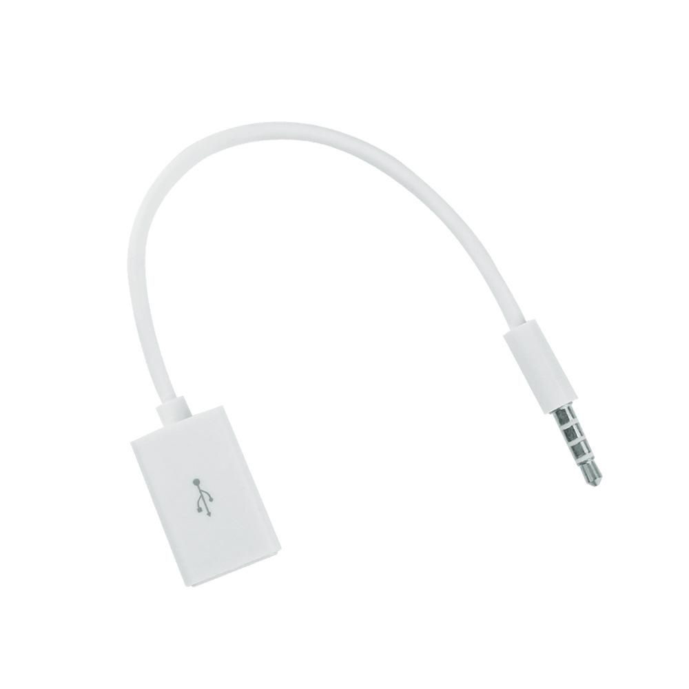 USB female to 3.5mm male 15cm car AUX audio conversion line 3.5 DATA line/car recording line