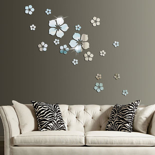 JM385 three-dimensional acrylic flower petal Crystal Mirror stickers bedroom living room decoration DIY self-adhesive wall stickers