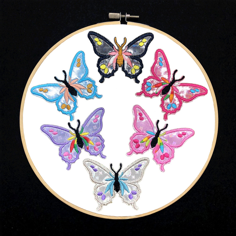 PU color cloth butterfly embroidery cloth stickers small adhesive patch clothes luggage decoration repair subsidies factory spot