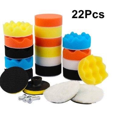 Supply cross-border e-commerce products 3 inch 22 piece set car beauty polishing disc sponge wheel wax plate wool wheel
