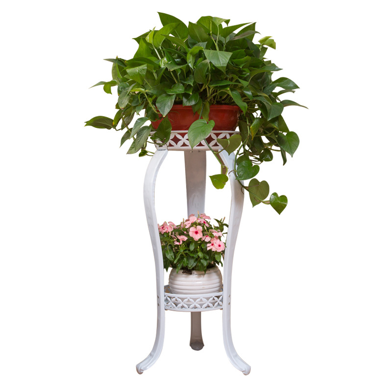 European-style iron balcony indoor living room hanging orchid green rose flower pot rack flower shelf iron multi-layer storage rack