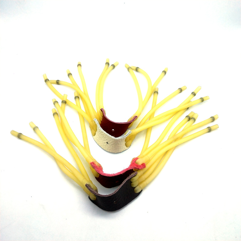 Wholesale 3050 rubber band three-card six-strand card bead rubber band group card ball slingshot rubber band Slingshot leather