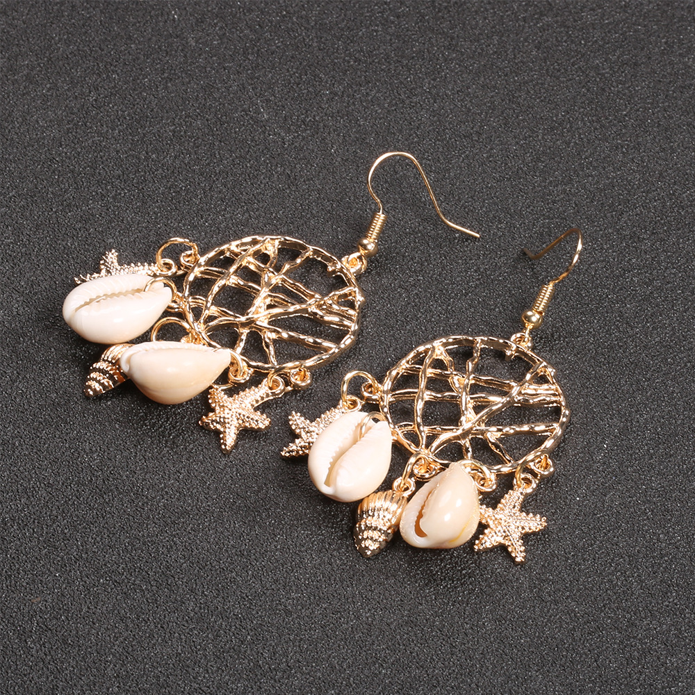 Fashion shell conch Sea Star Dream Catcher cross-border jewelry European and American style summer earrings earrings women