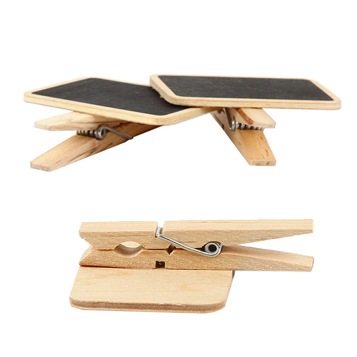 Japanese-Korean Style Home Life Grocery Creative Wooden Writing Message Memo Small Blackboard Bill Clip