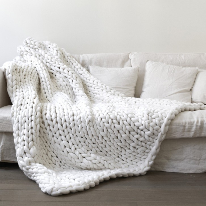 wish New Thick Line Blanket Adult Photography Blanket Sofa Cover Blanket Thick Line Blanket Hand-woven Thick Line Blanket
