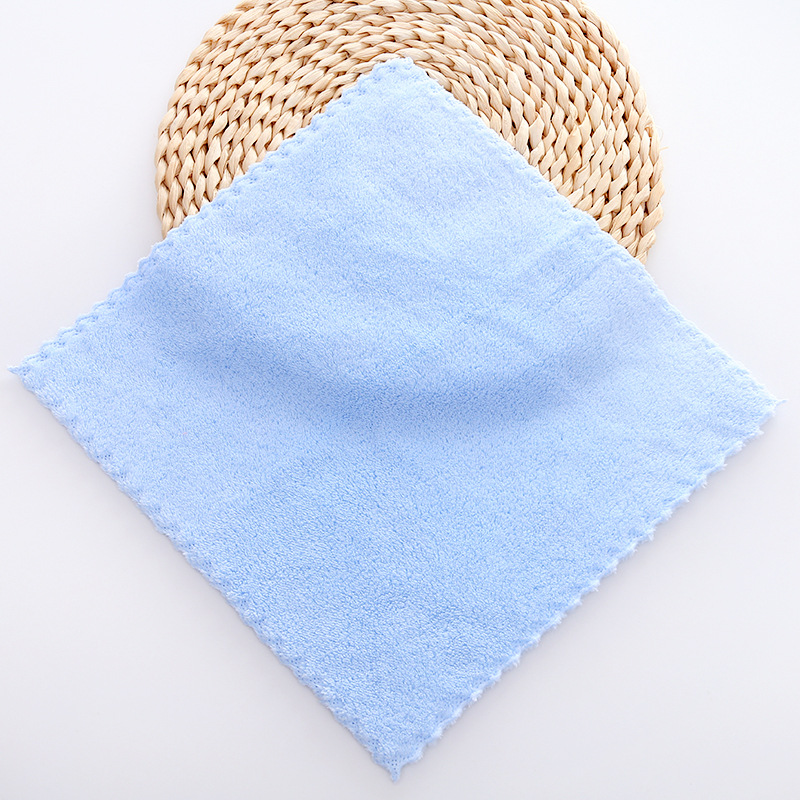 Square towel kitchen high density coral fleece children's face washing square towel absorbent cleaning small gift welfare kindergarten Rag