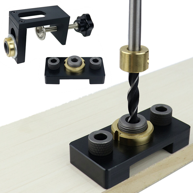 Woodworking Three-in-One Straight Hole Locator Round Wood Dowel Locator Furniture Hole Puncher Connector Hole Puncher