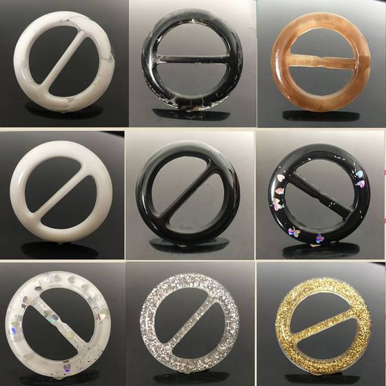 Resin Waist Buckle Day Clothes Corner Knot Buckle Shirt T-shirt Corner Buckle Round Buckle Three-gear Silk Scarf Buckle