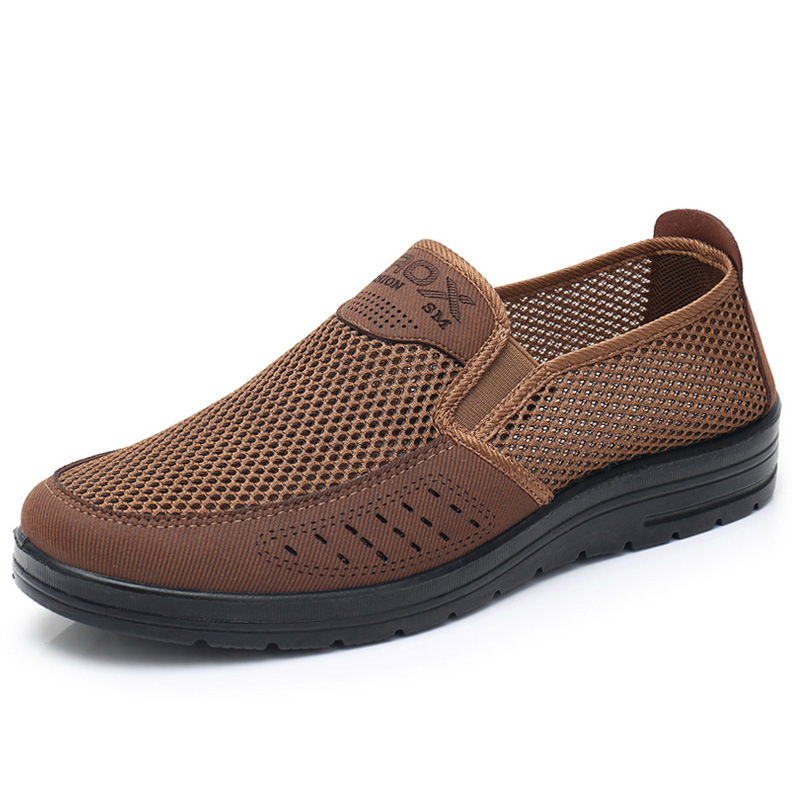Old Beijing cloth shoes summer men's net shoes breathable net surface middle-aged and elderly dad casual shoes soft bottom non-slip a generation of hair