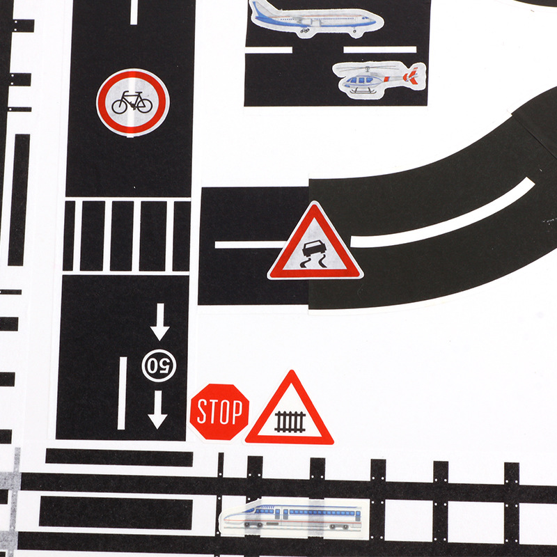 Children cartoon diy road rail transit and paper tape railway highway tape car train curve sticker