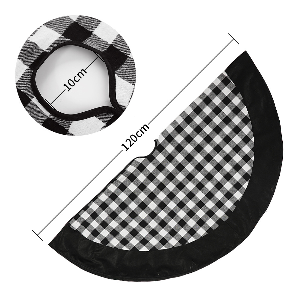 Home & Garden Haube New Christmas Decoration Black Plaid Tree Skirt Small Tree Bottom Apron Tree Skirt Decoration_voghion.com
