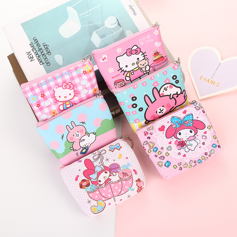 New Korean style cartoon cute animal coin purse children's women's PU leather coin bag coin key storage bag