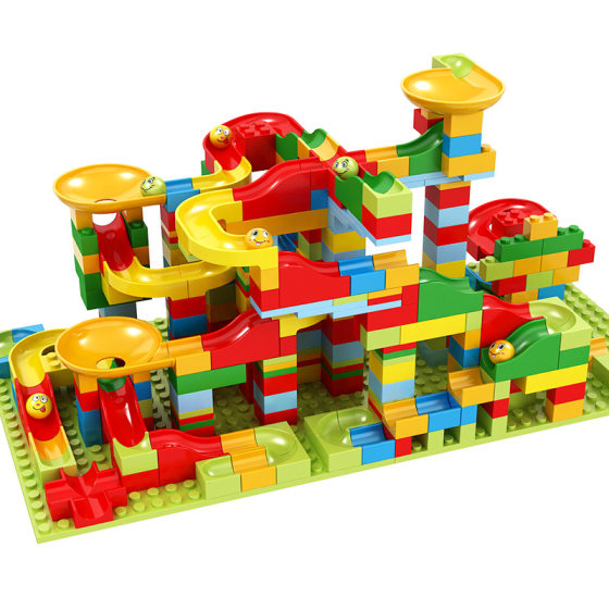 Children 3-6 years old baby boy intelligence development toys puzzle early education small particles slide building blocks creative gift