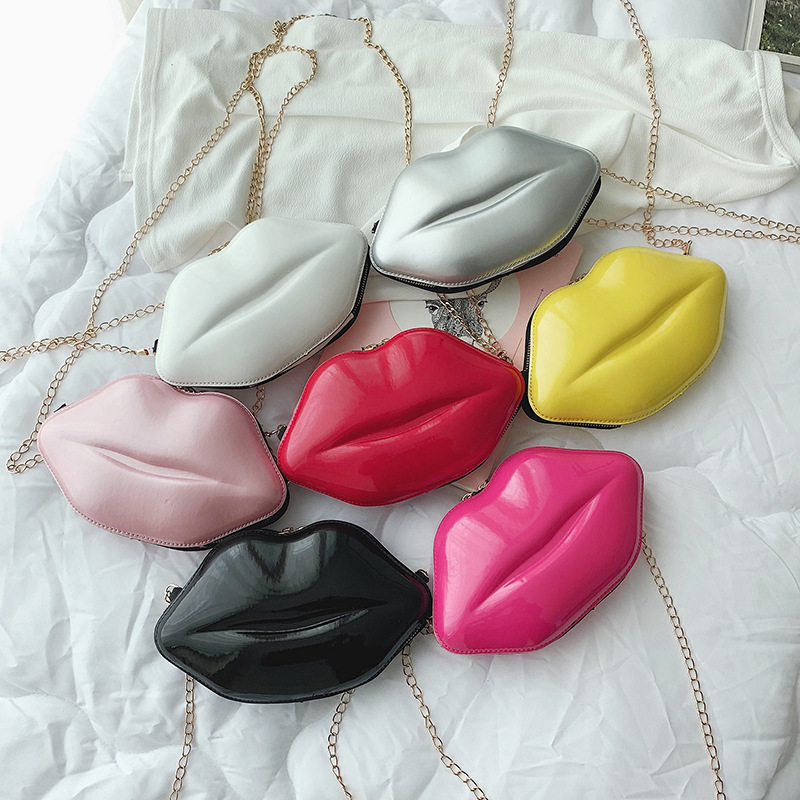 2022 New Fashion Korean chic Chain Lips Small Bag Instagram Style Super Bag Women's All-match Mini Shoulder Crossbody Bag