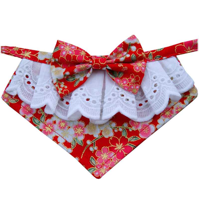 Pet Scarf Lace Princess Dog Scarf Triangle Scarf Bib Accessories Bib Cat Scarf Decoration