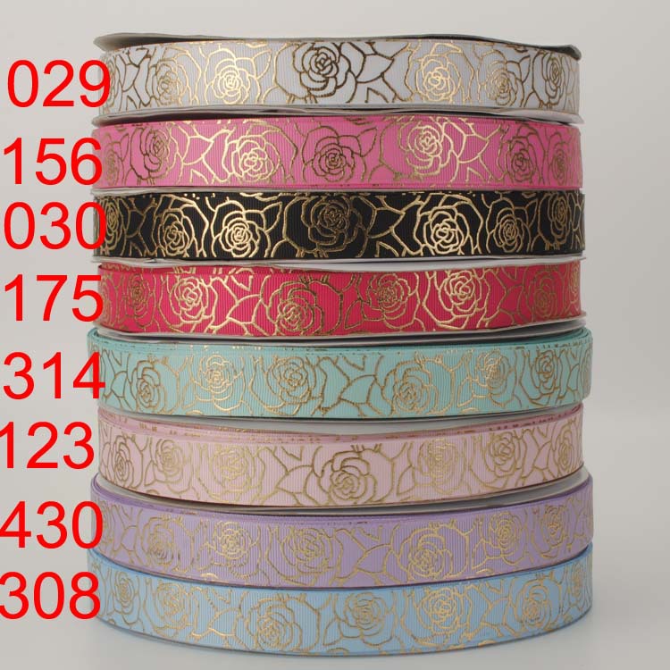 European pattern rose bronzing Ribbon gift packaging baking ribbon DIY hair accessories accessories 22mm