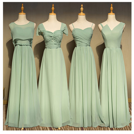 Matcha Green Long Sling Bridesmaid Dress dress Sisters Dress Bridesmaid Dress Sling Dress Evening Dress for Host