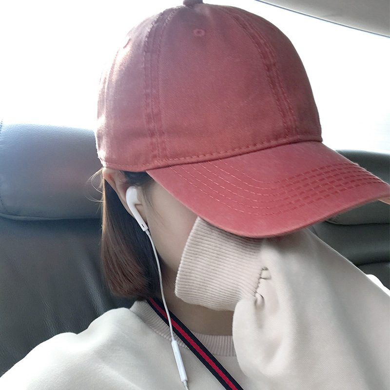 New Spring Vintage Men's Washed Denim Baseball Cap Street Fashion Brand Hat Women's Fashionable Summer Curved Corner Cap