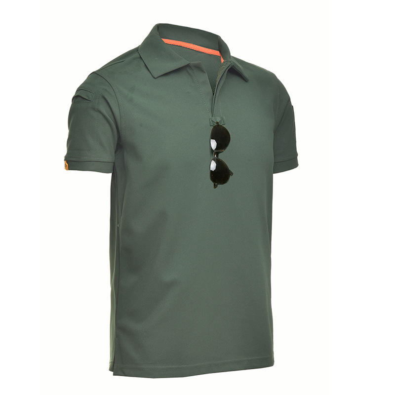 Factory casual T-shirt short sleeve outdoor T-shirt lapel loose elastic summer T-shirt training short sleeve men