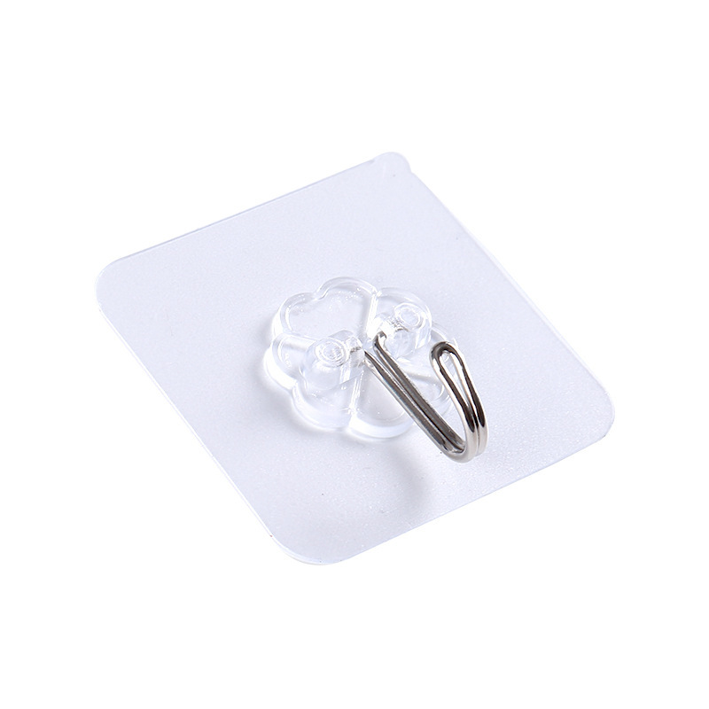 Punch-free seamless transparent hook clothes hook strong nail-free hook hook stainless steel door rear hook strong kitchen