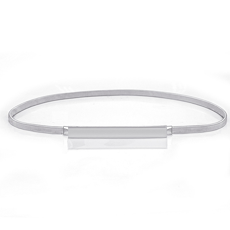 Elastic thin belt women's skirt Golden elastic waist chain decoration dress simple all-match metal waist skirt