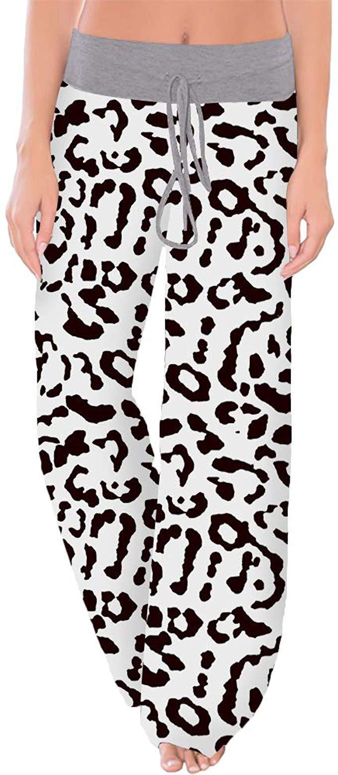 2019 Amazon New European and American Explosions Leopard Print Comfortable Casual Elastic Drawstring Pajama Pants Wide Leg Pants Women's Clothing