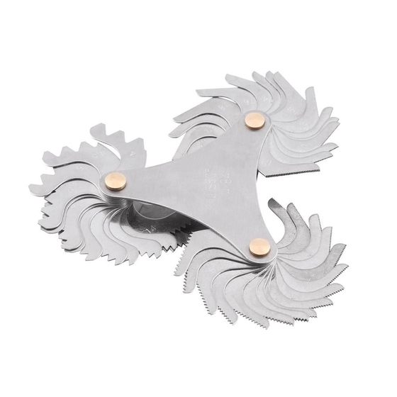 Thread Gauge 51PCs Pure American Metric + Inch Thread Gauge Rib Template Thread Gauge