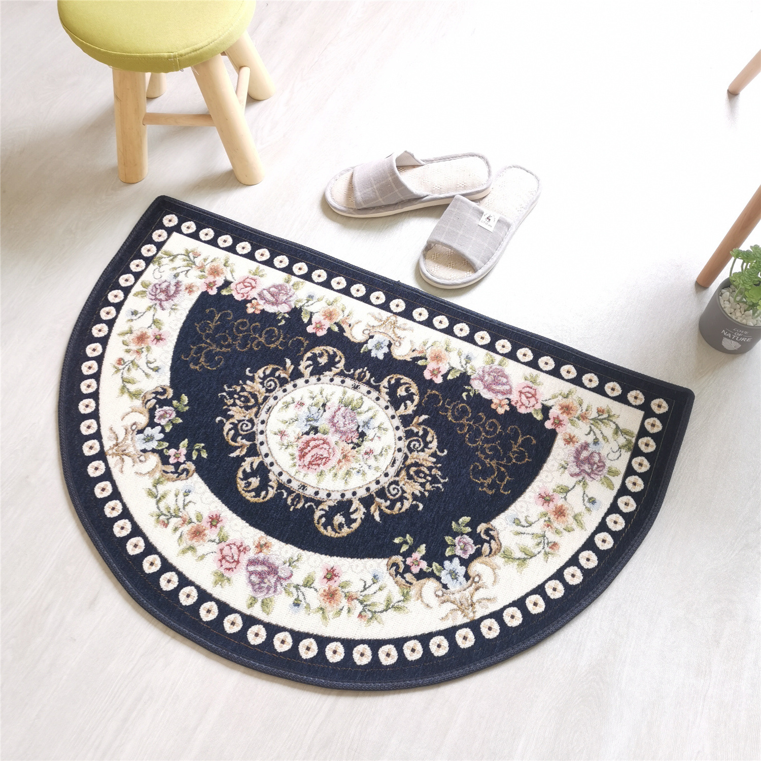 European style ins style semi-circular door mat bathroom bathroom water absorption non-slip foot mat bedroom entry carpet