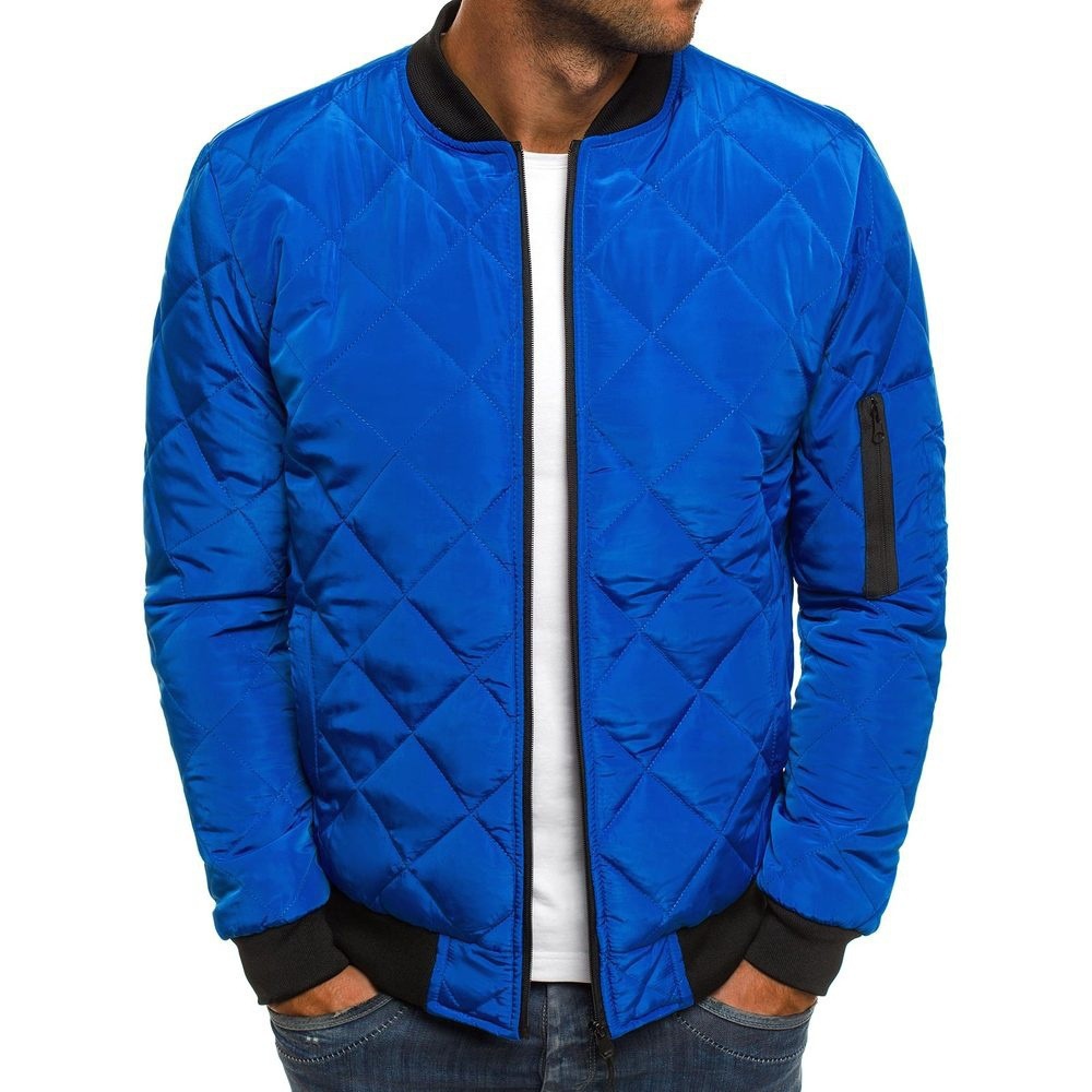 Cross-border 2019 autumn and winter new men's cotton-padded jacket youth stand collar color casual warm cotton jacket tide