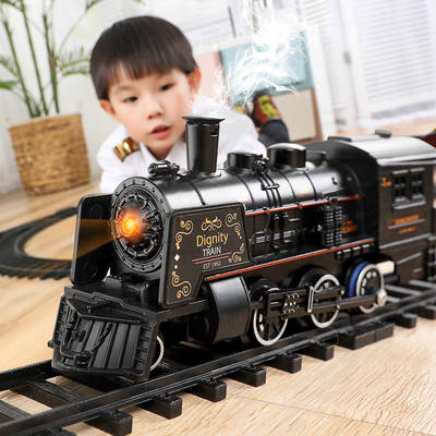 Simulation electric track classical model toy high-speed train retro steam train toy boy