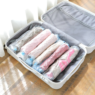 Travel Portable Hand Roll Vacuum Compression Bag Thickened Clothes Sealed Storage Hand Roll Bag Factory Spot