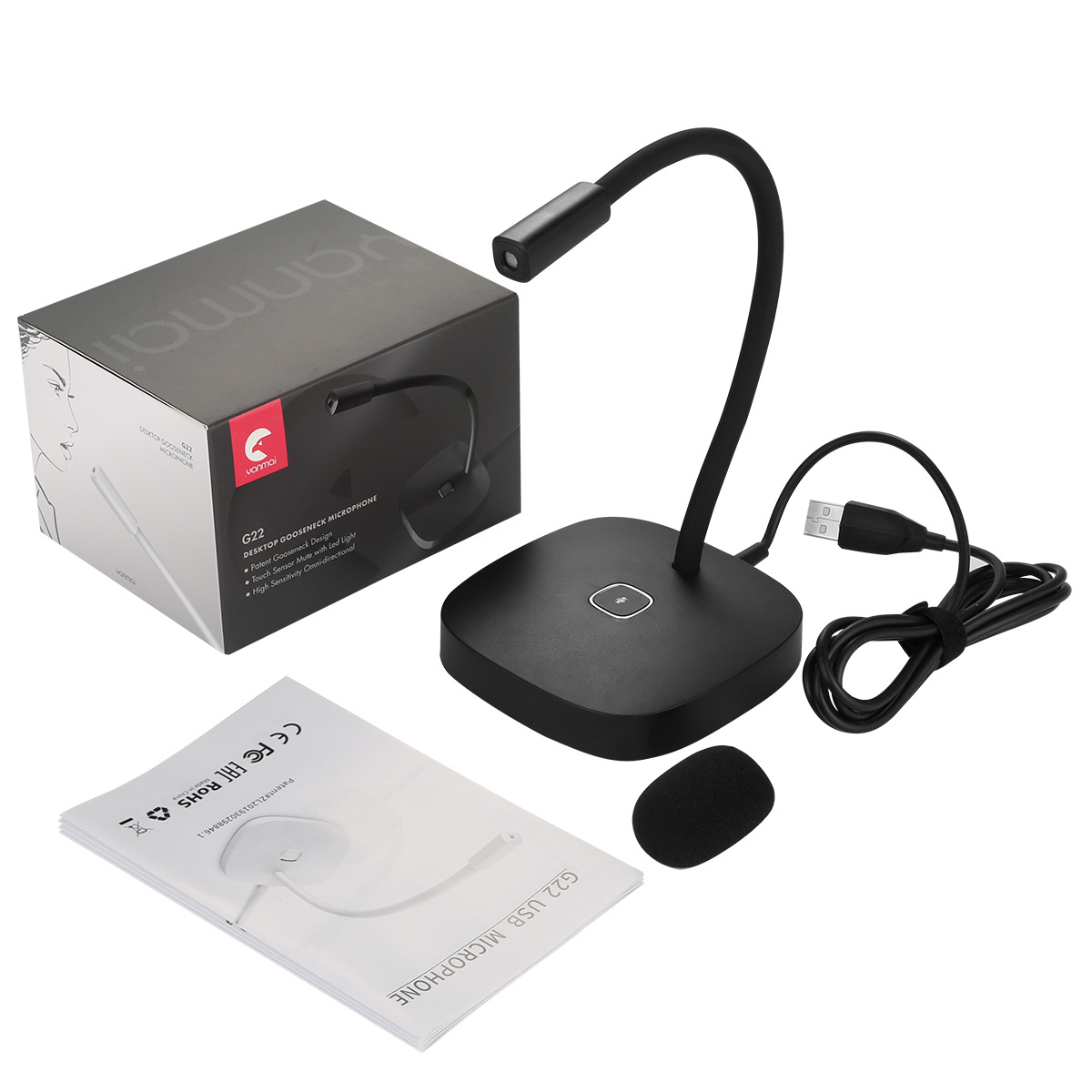Cross-border new USB computer voice microphone desktop conference live microphone video game capacitive microphone
